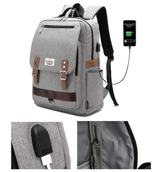 PLECAK na laptopa POJEMNY sportowy SZKOLNY miejski duży KABEL USB